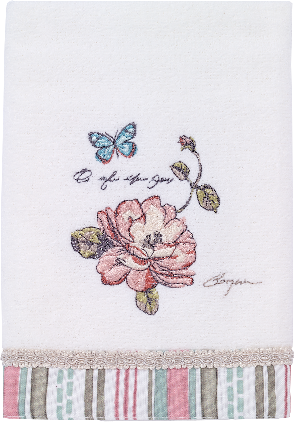 Butterfly Garden White Hand Towel - Towel (2000x2000), Png Download