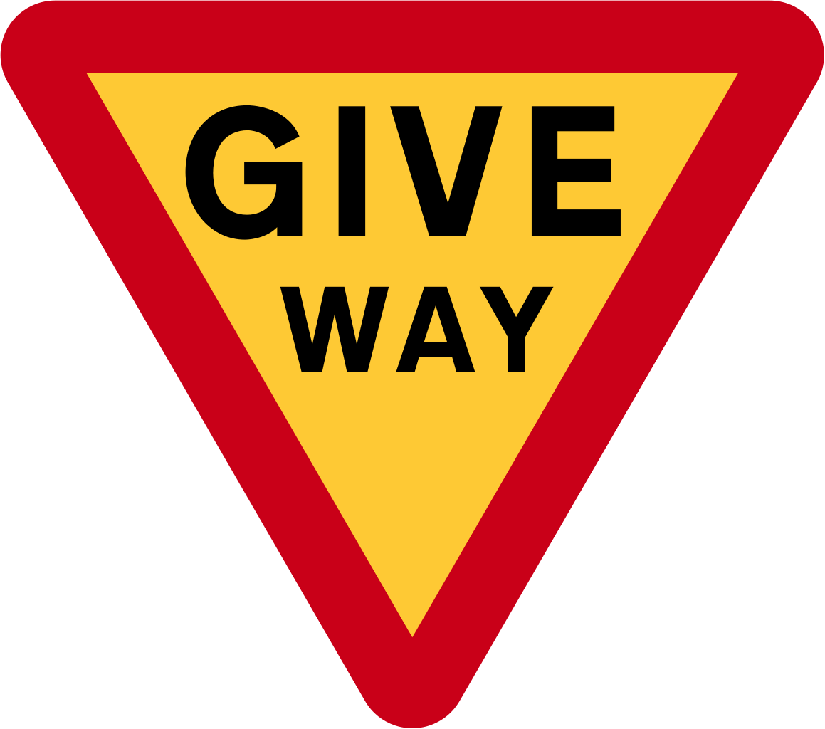 Nigeria Road Sign - Give Way Road Sign (1159x1024), Png Download