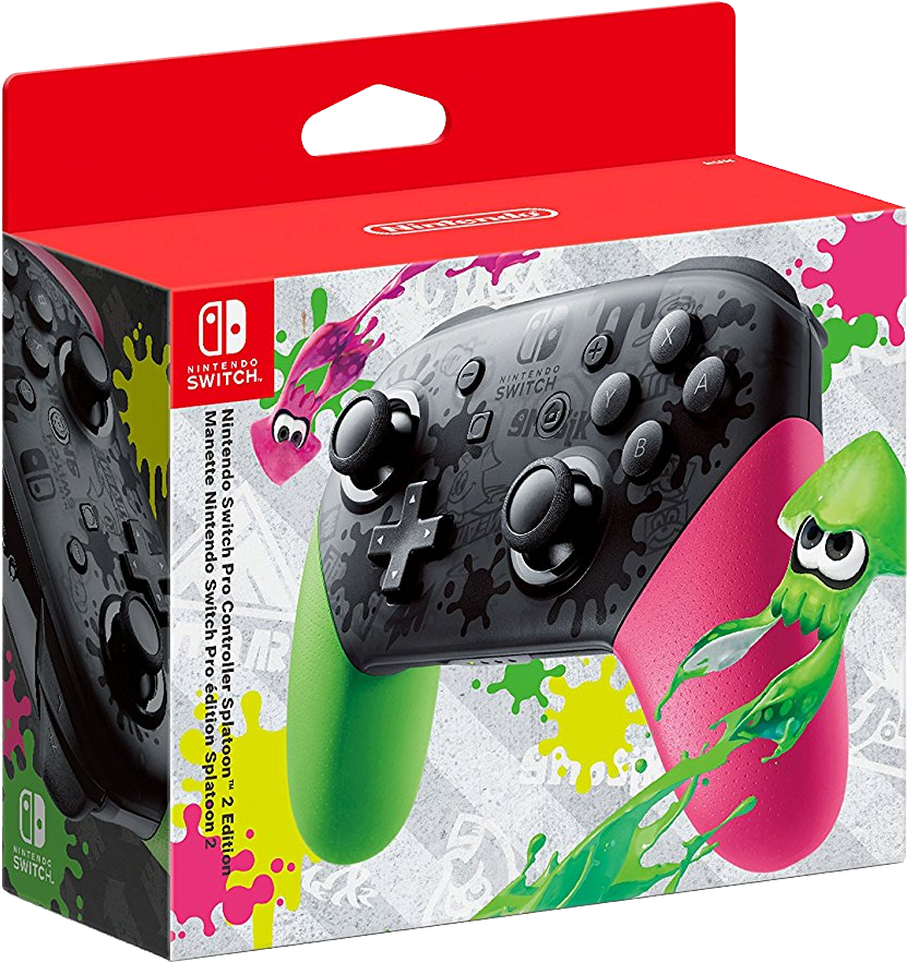 Nintendo Switch Pro Controller Splatoon 2 Edition - Nintendo Switch Splatoon 2 Pro Controller (874x922), Png Download