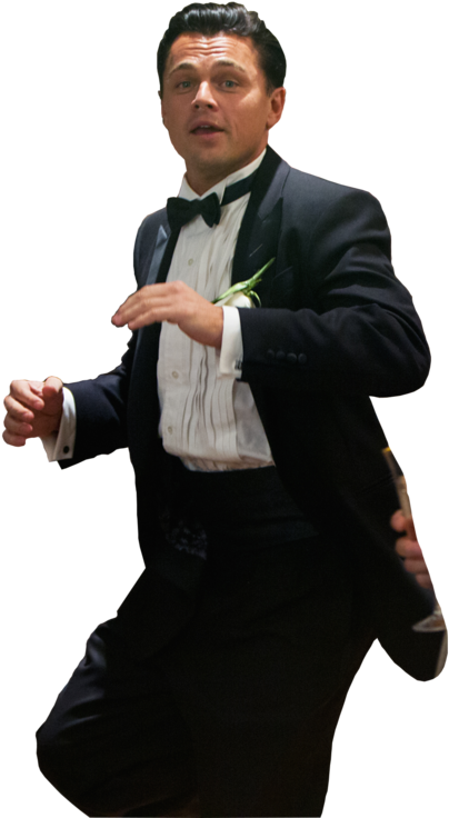 Jordan Belfort The Wolf Of Wall Street Leonardo Dicaprio - Tuxedo (437x750), Png Download