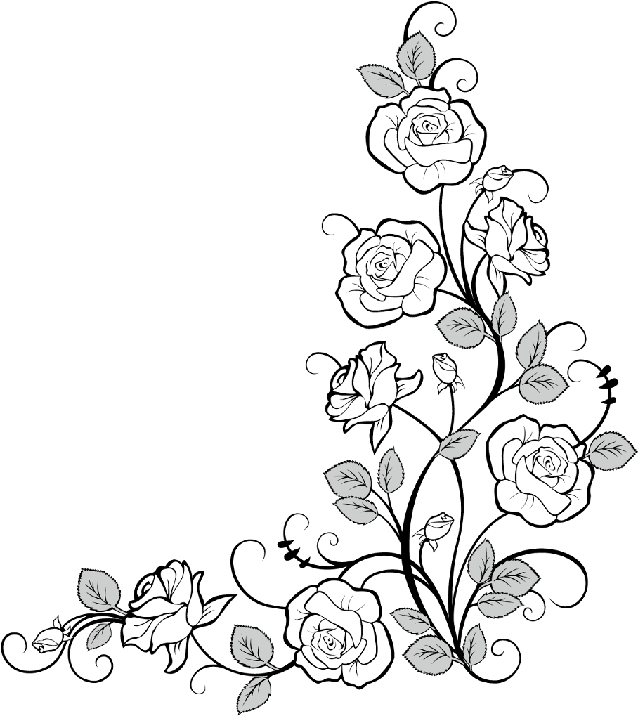 Free: Black And White Line Art Floral Design Drawing - Abstract Border  Designs Black And White - nohat.cc