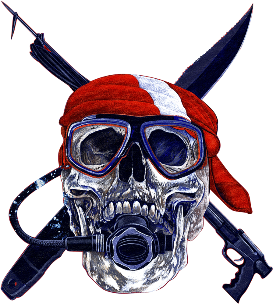 Scuba Skull - Skull Scuba Diver (1173x1200), Png Download