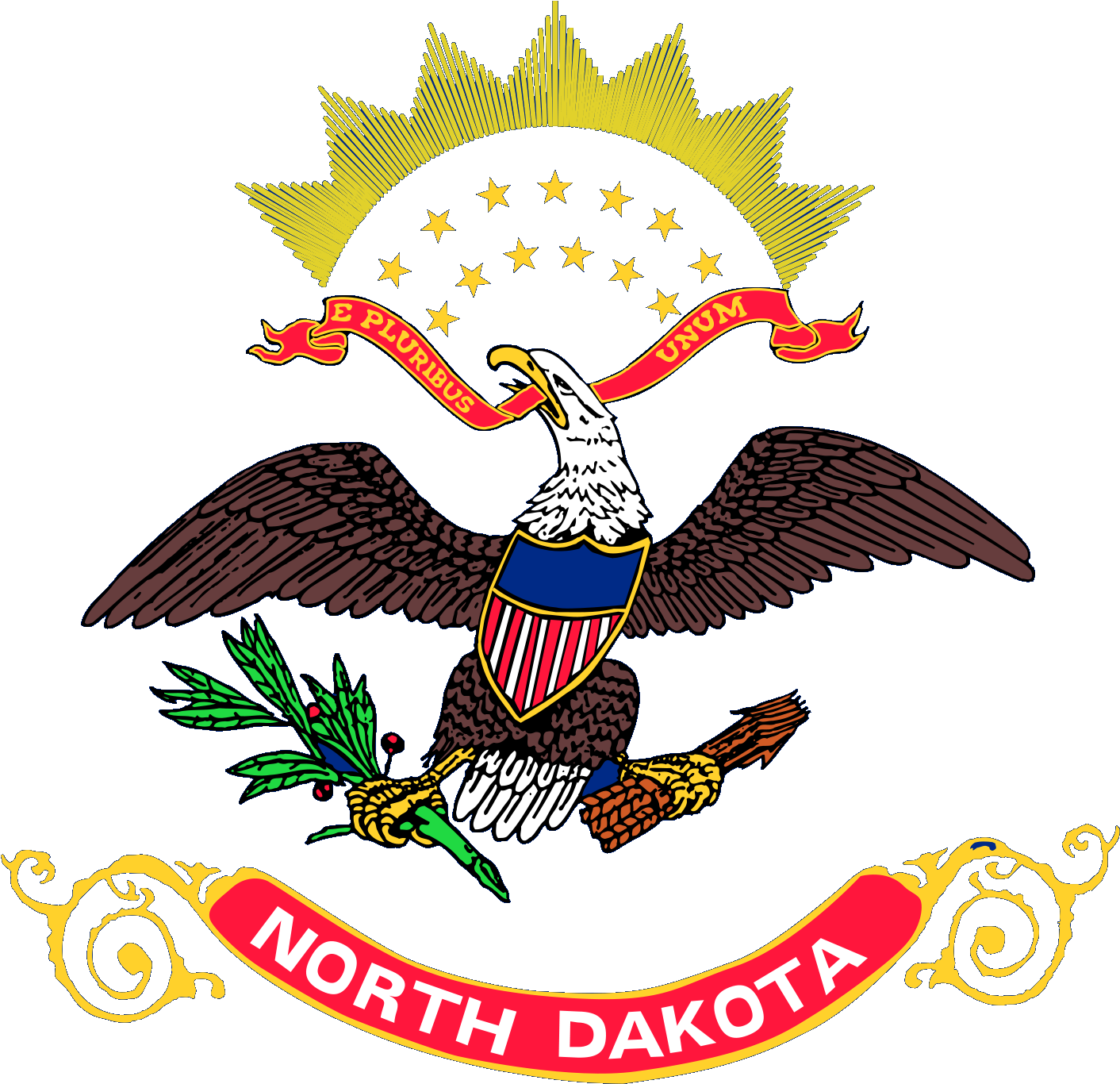 2' X 3' North Dakota Flag - North Dakota State Flag (2000x1565), Png Download