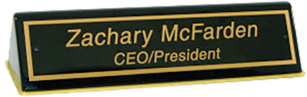 Black Piano Finish Wedge Desk Bar - Sign (600x600), Png Download