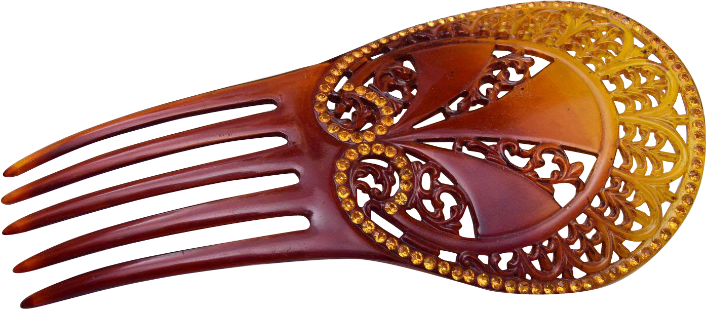 Spanish Peineta Rhinestone Hair Comb Tortoise Color, - Headpiece (1393x1393), Png Download