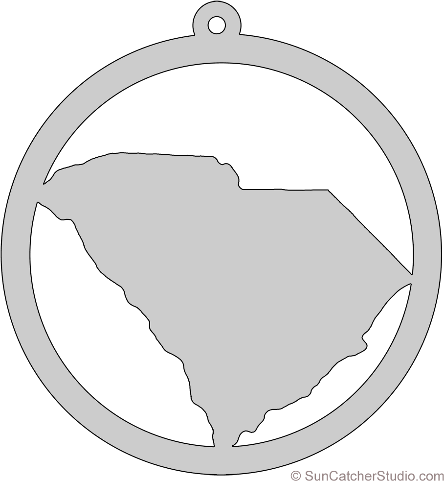South Carolina Map Circle Free Scroll Saw Pattern Shape - Heart (936x1000), Png Download