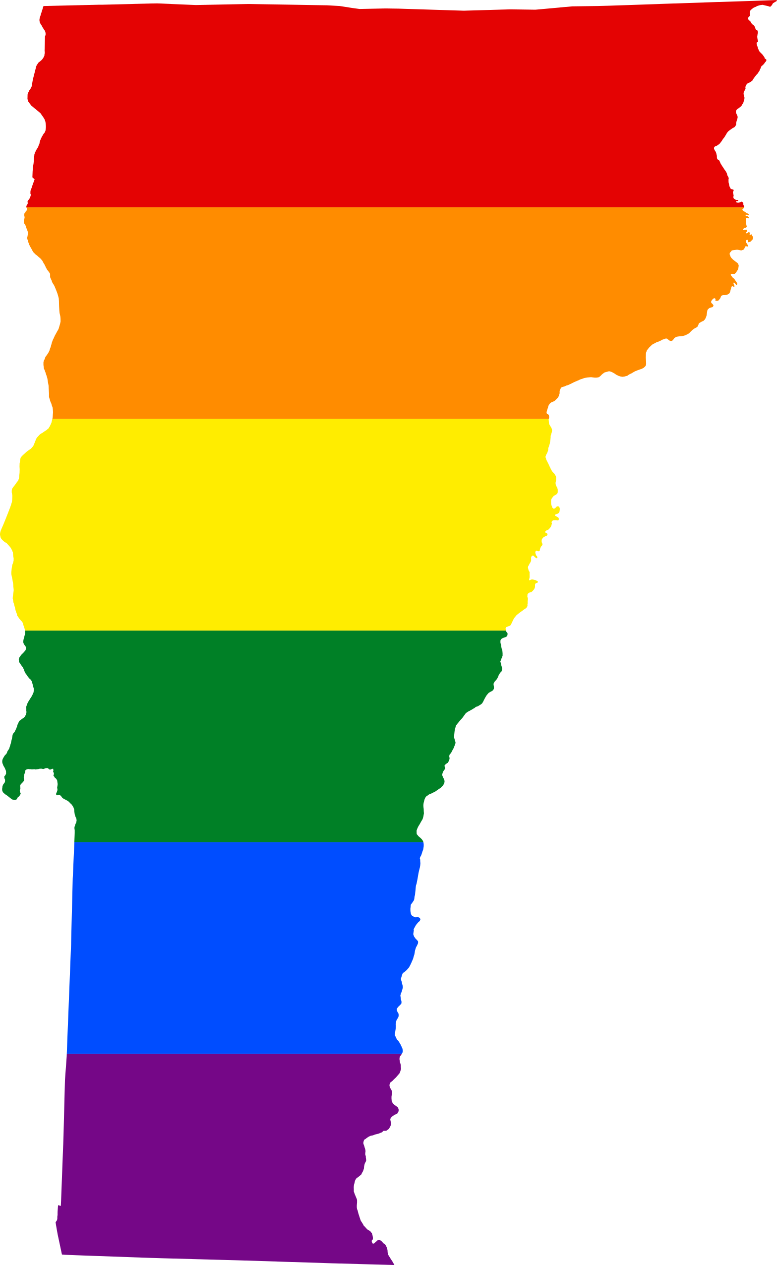 Lgbt Flag Map Of Vermont - Vermont Republic (1567x2550), Png Download