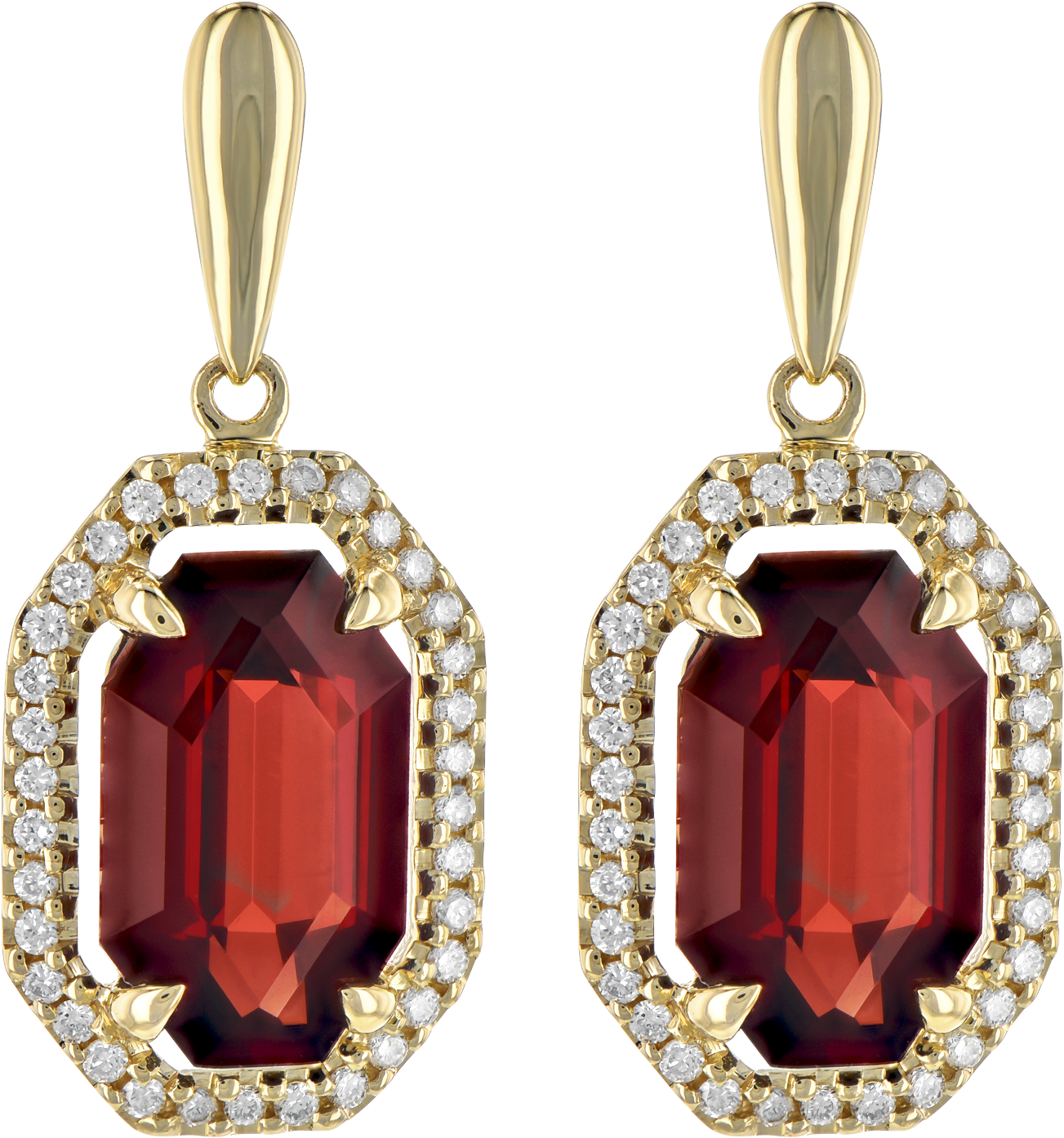 Garnet And Diamond Earrings Allison Kaufman - Earrings (2100x1500), Png Download