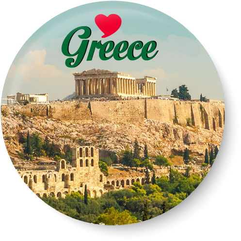 Love Greece Fridge Magnet - Acropolis Of Athens (636x678), Png Download