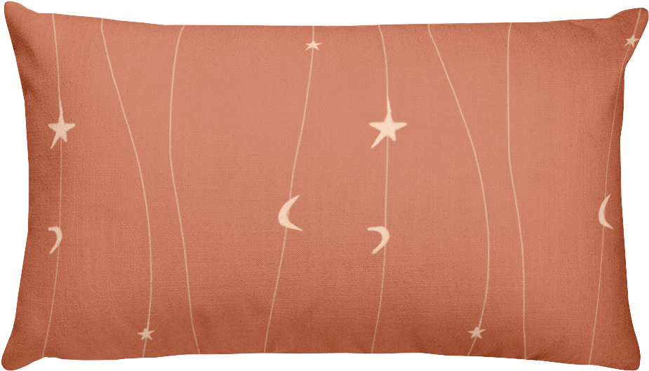 Terracotta Moon And Stars Pillow - Throw Pillow (1000x1000), Png Download