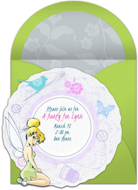 Tinker Bell Online Invitation - Illustration (650x650), Png Download