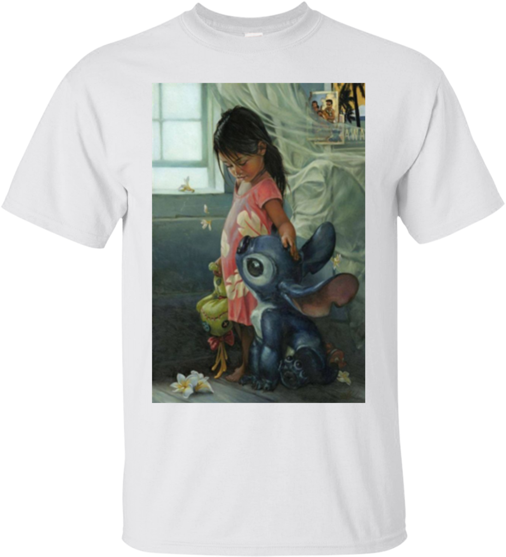 Lilo And Stitch Painting Shirts Hoodies Sweatshirts - Lilo As Anime (1155x1155), Png Download