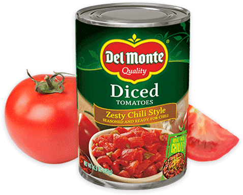 Diced Zesty Chili Page Image - Del Monte Zesty Chili Style Tomatoes (1050x500), Png Download