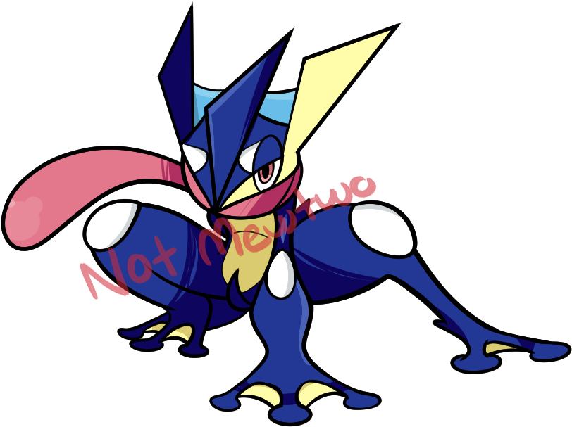 Greninja Sticker - Cartoon (856x646), Png Download