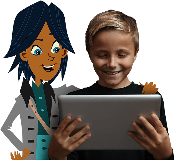 Revolution Math Kids Having Fun - Cartoon (640x554), Png Download