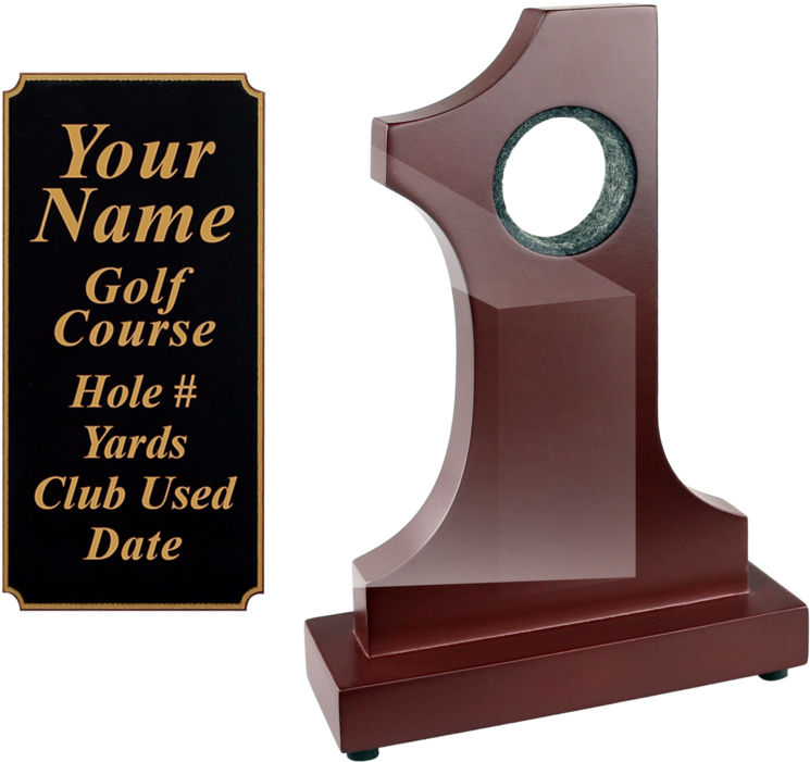 Custom Laser Engraved Plaque For Hole In One Trophy - Hole In One Trophy (1024x711), Png Download