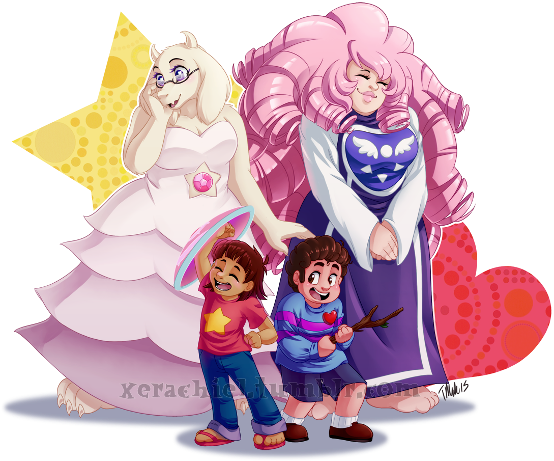 Undertale,фэндомы,steven ,su Персонажи,steven Universe,rose - Undertale And Steven Universe (1100x918), Png Download
