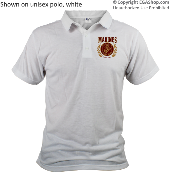 This Design Features The Eagle, Globe, And Anchor In - Polo Shirt (600x600), Png Download