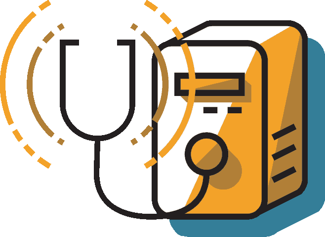 Illustration Of A Stethoscope Checking Up On A Computer (658x479), Png Download