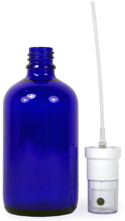 Blue Glass Spray Bottle With Clear Cap-50ml Sc - Glass Bottle (600x750), Png Download