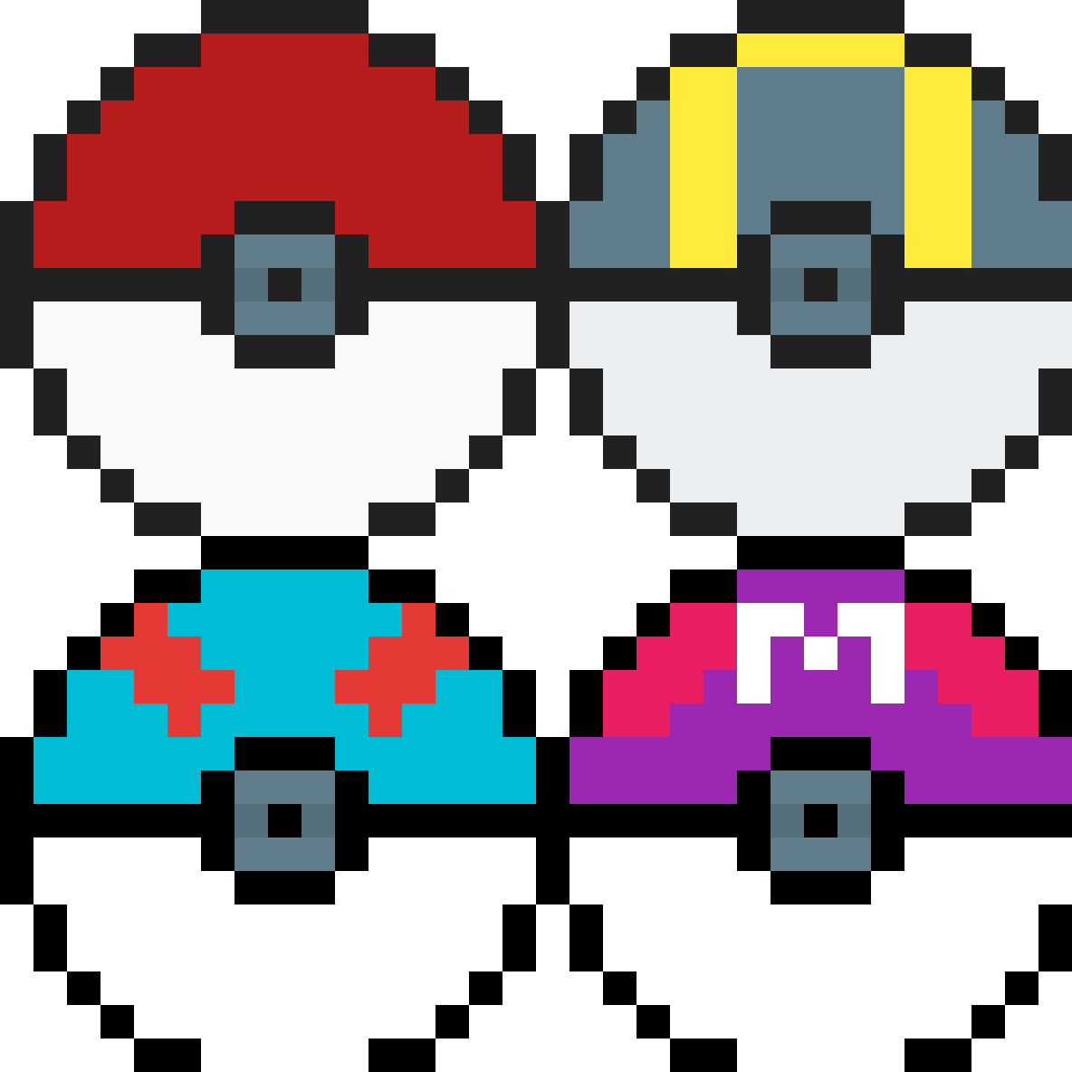 Pokeballs - Perler Bead Rupee Pattern (1184x1184), Png Download