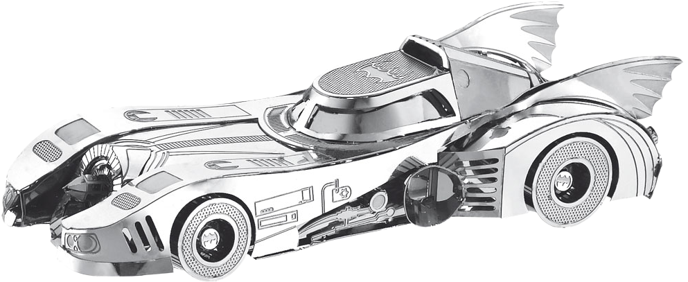 Drawn Race Car Batmobile - 3d Metal Model 1989 Batmobile (1000x424), Png Download