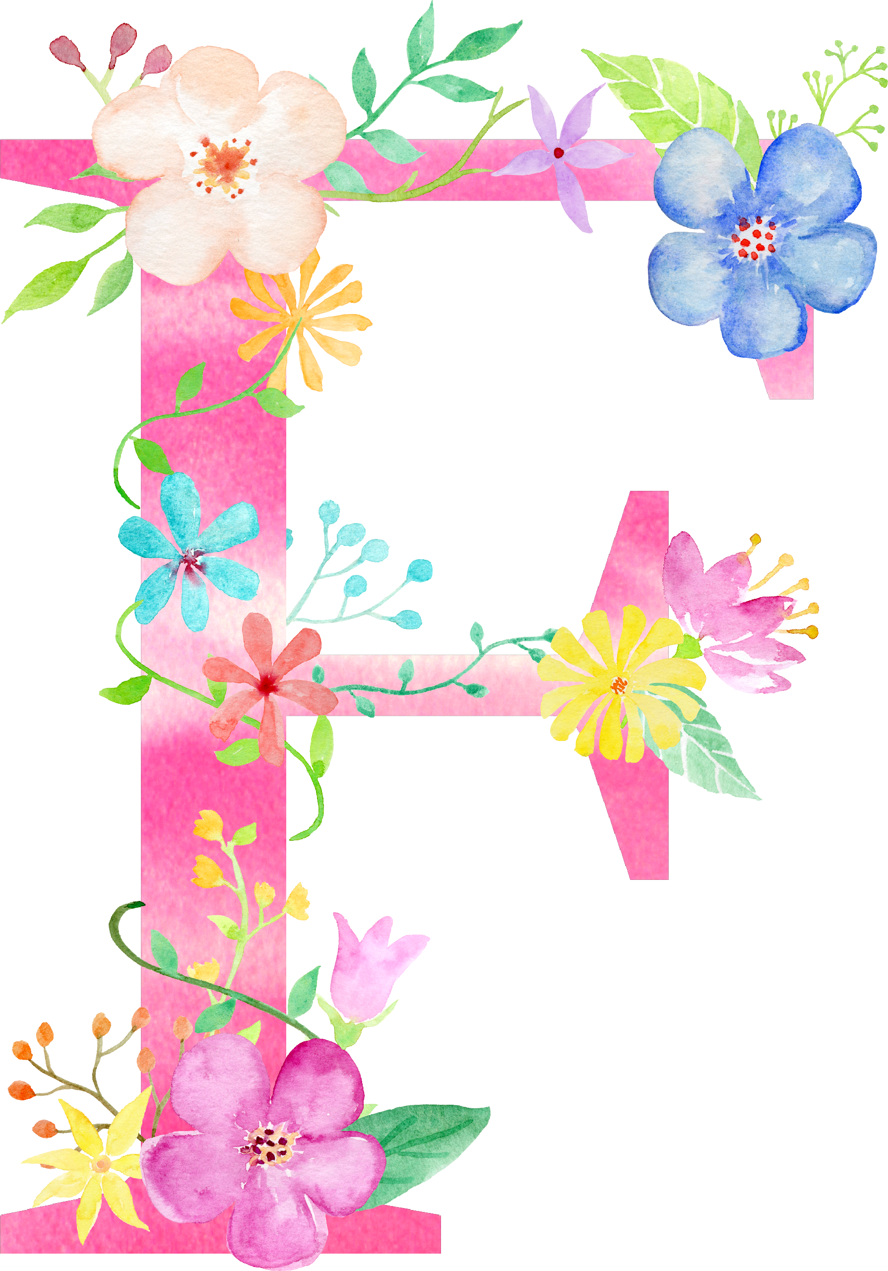 F Flower Alphabet, Flower Letters, Flower Frame, Flower - La Lettre F En Fleur (1790x2561), Png Download