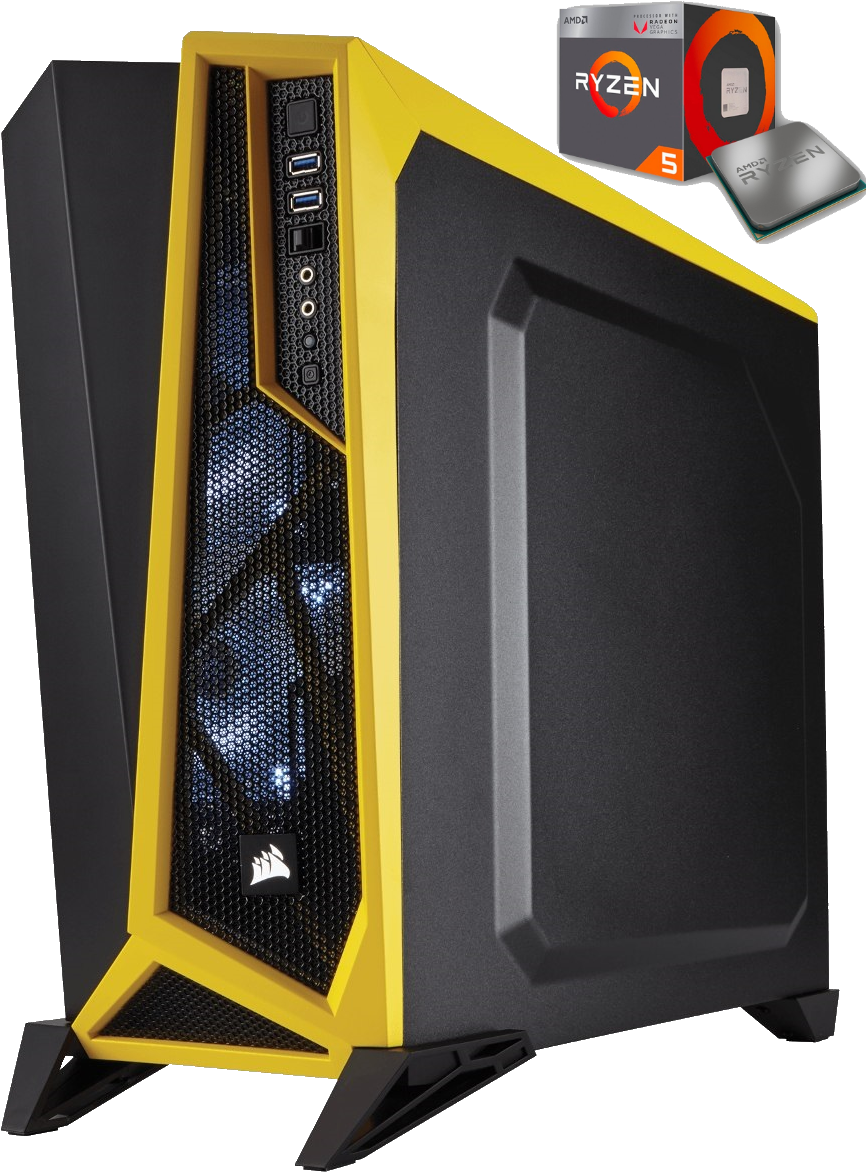 Pc Medium 1807 Pc Master Race Iontec - Sarı Siyah Kasa (913x1200), Png Download