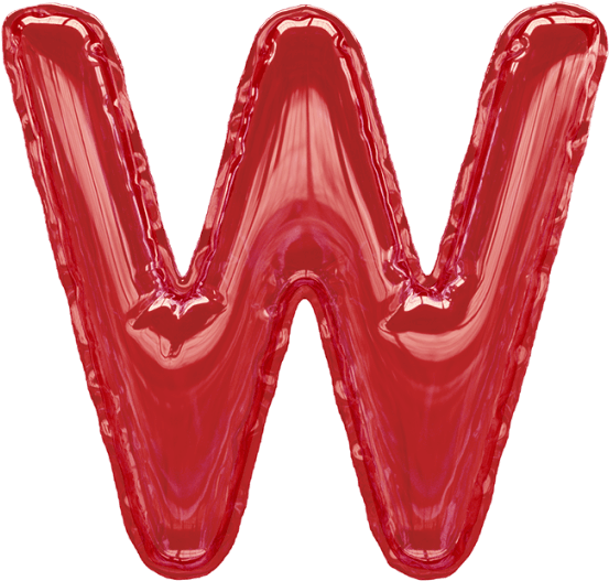 Download Red Balloon Typeface - W Letter Balloon Red PNG Image with No ...