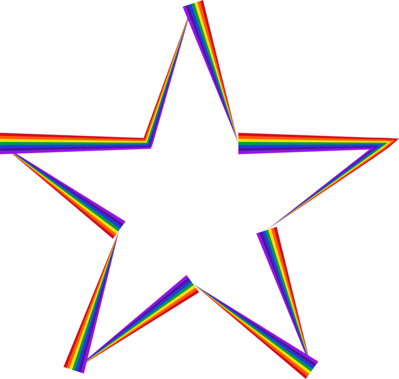 Star Rainbow Line Point Circle - Star Rainbow Transparent (790x750), Png Download