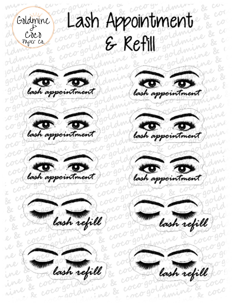 Lash Appointment & Refill Sticker Sheet - Moustache (1200x1200), Png Download