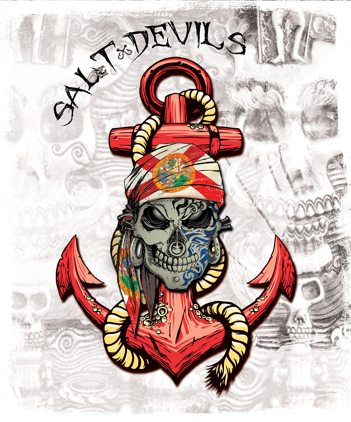 Salt Devils Florida Jolly Roger - Illustration (1125x1350), Png Download