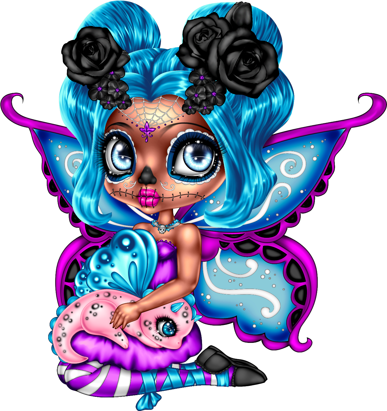 Sugar Skull Tattoos, Sugar Skulls, Mishka, Fantasy - Illustration (1500x1500), Png Download
