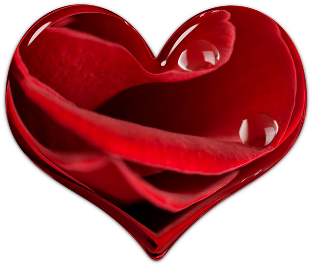 Heart, Flower Heart, Valentine, Red, Element, Love - Valentine's Day (720x720), Png Download