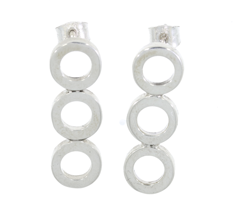 Sterling Silver Circle Design Earrings - Earrings (793x800), Png Download