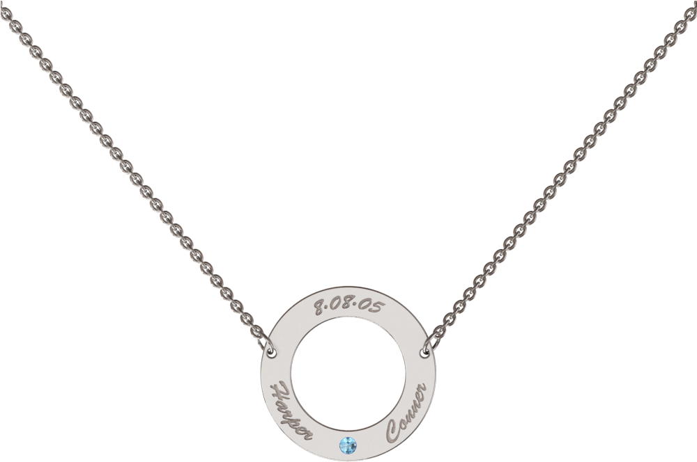Silver Classic Circle - Necklace (1000x1000), Png Download