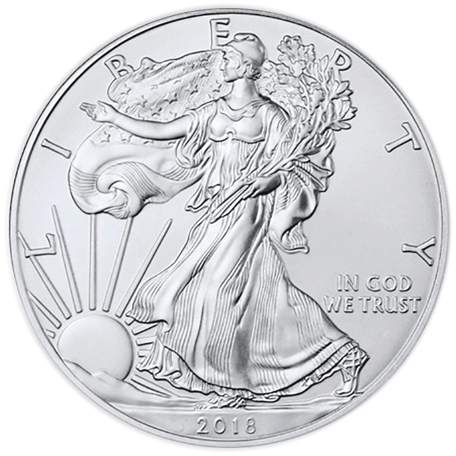 Silver Eagle 2018 - 2019 Silver Eagle Coin (902x902), Png Download