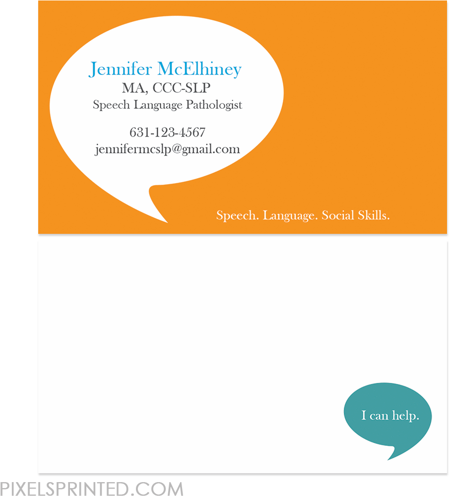 Slp Business Cards, Speech Language Pathologist Business - Graphic Design (1024x1024), Png Download