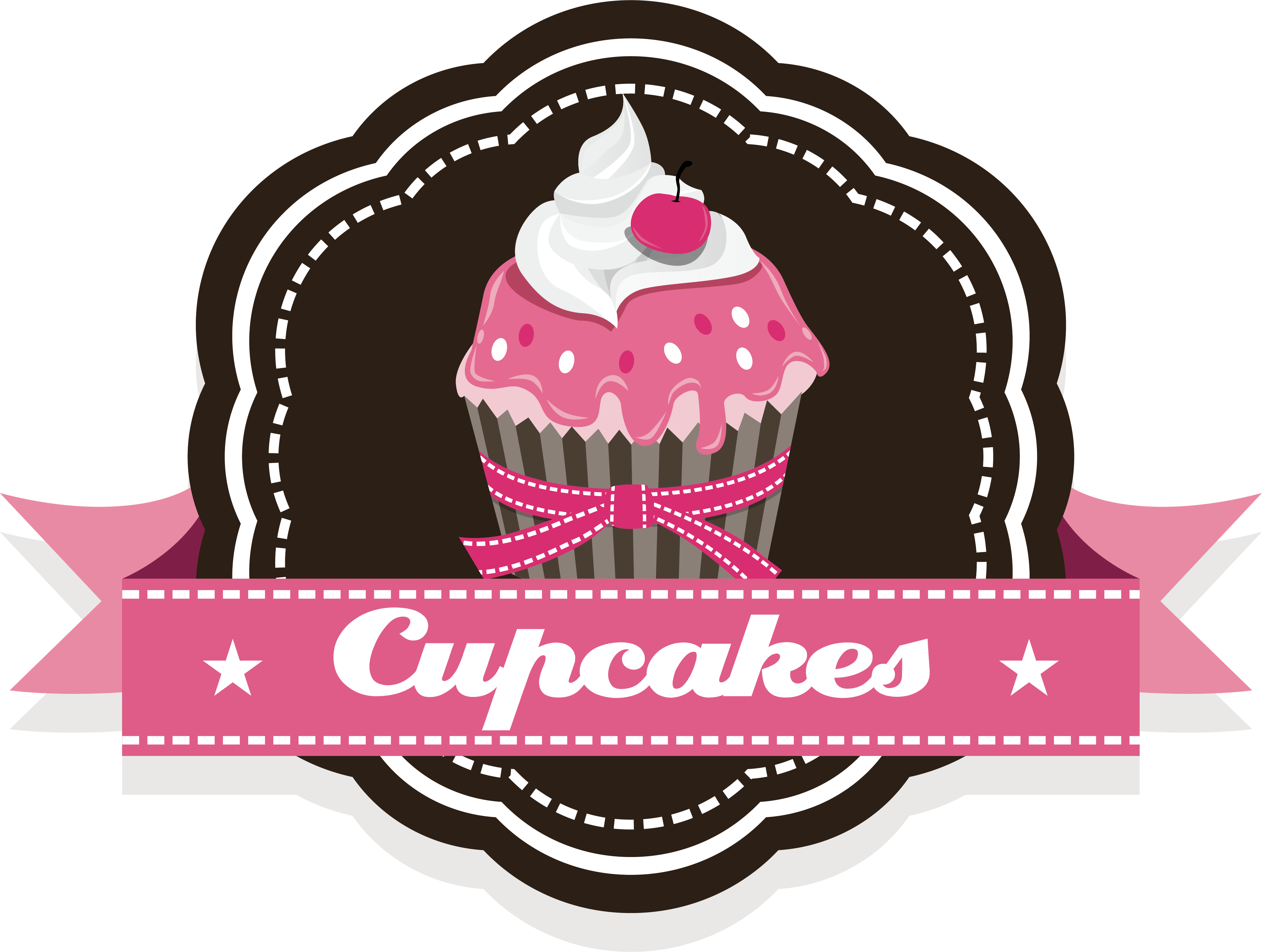 Vector Cupcake Torta Christmas Cake Brigadeiro Label - Png Torta Logo (4105x3097), Png Download