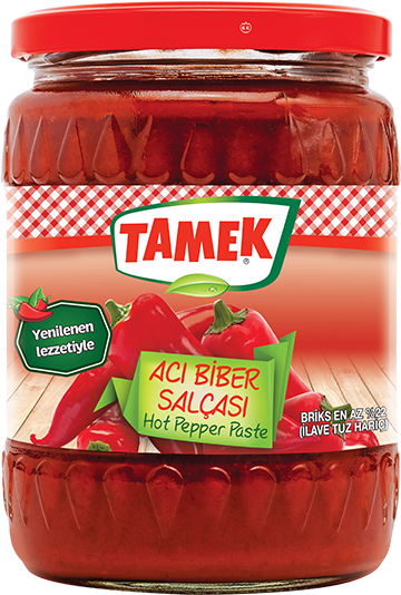 Tamek 580gm Hot Pepper Paste - Tamek Pickled Hot Red Pepper (600x600), Png Download