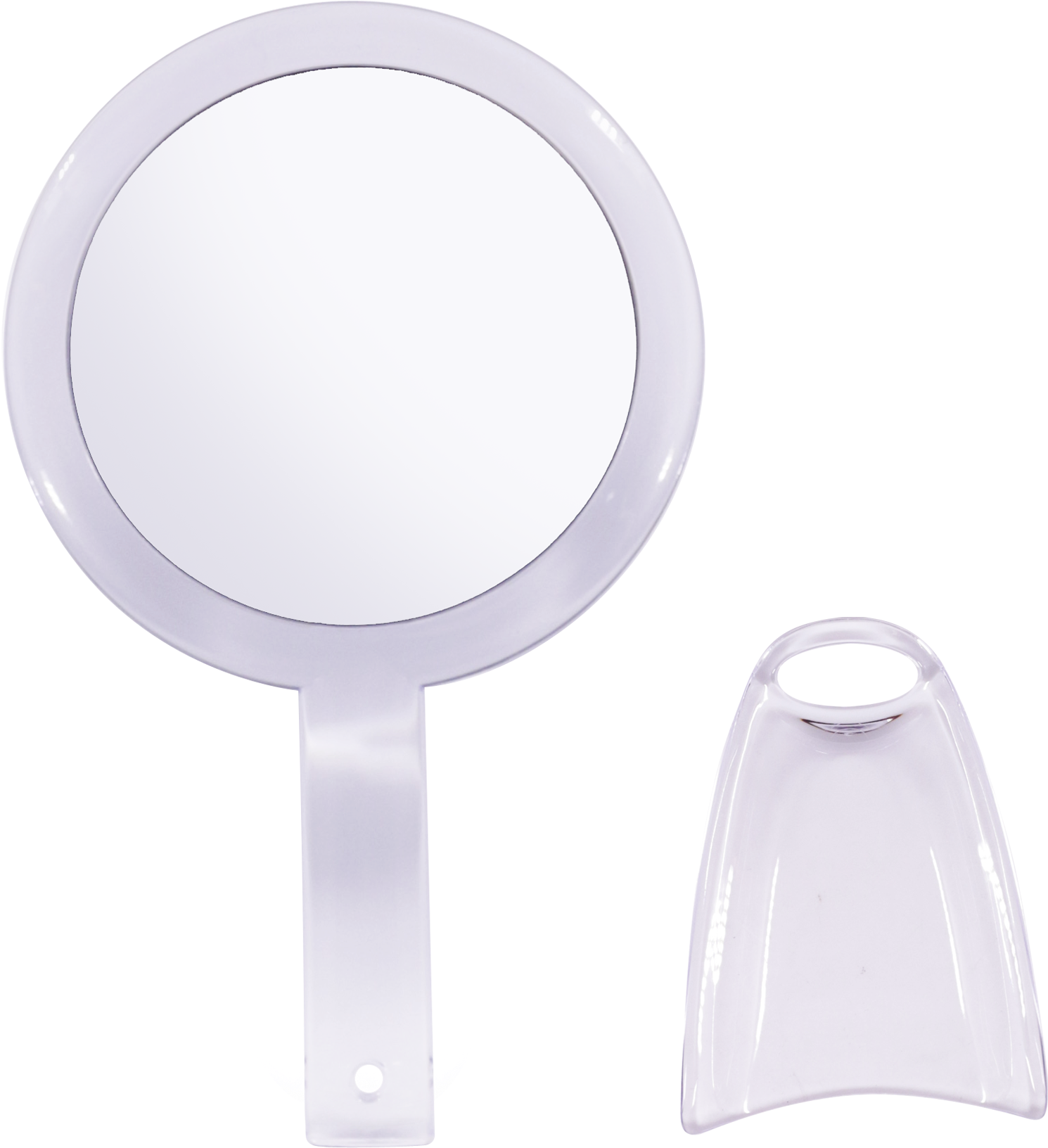 Double Sided Round Mini Cosmetics Hand Mirror - Circle (1815x1776), Png Download