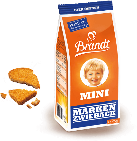 Brandt Mini Markenzwieback - Baby Brandt Zwieback Rusk Toast (634x598), Png Download