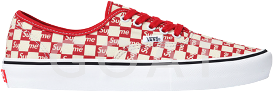 Supreme X Authentic Pro 'checkered Red' - Vans (1100x1100), Png Download