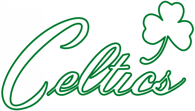 Boston Celtics Logos Iron Ons - Calligraphy (750x930), Png Download