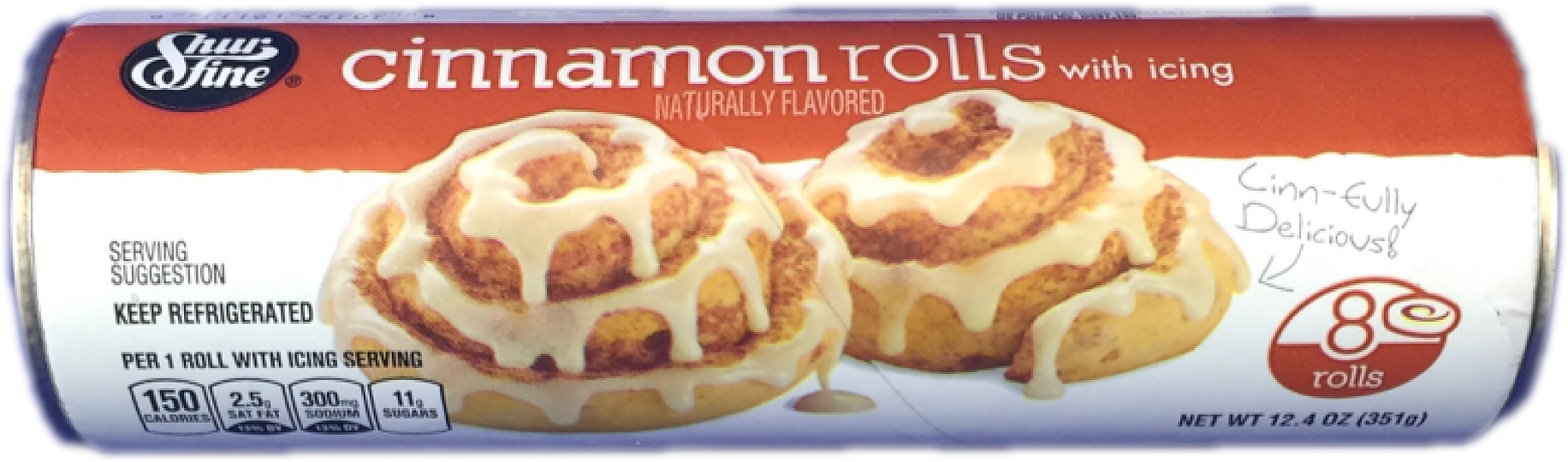 Shurfine Cinnamon Rolls With Icing, - Cinnamon Roll (1832x540), Png Download