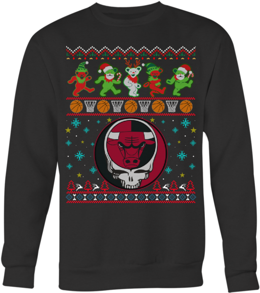 Chicago Bulls Christmas Grateful Dead Jingle Bears - Grateful Dead Steal Your Face (600x600), Png Download