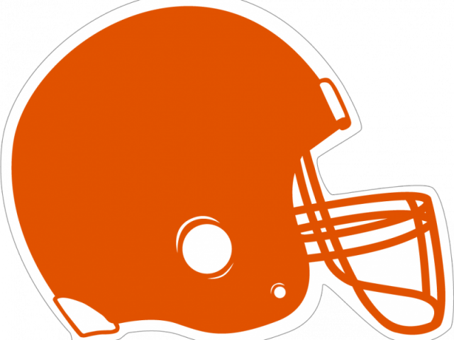 Falcon Clipart Helmet - Orange And White Football Helmet (640x480), Png Download