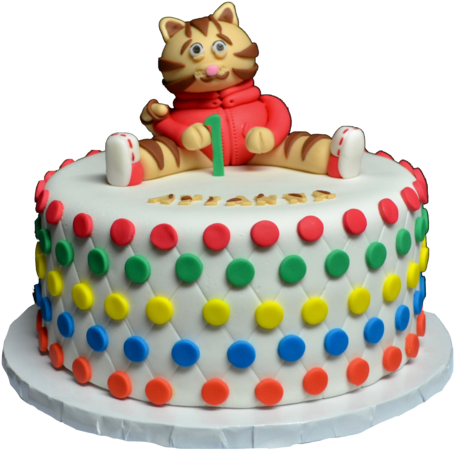 Daniel The Tiger Cake For A 1st Birthday Party, Vanilla - Birthday Cake (600x515), Png Download