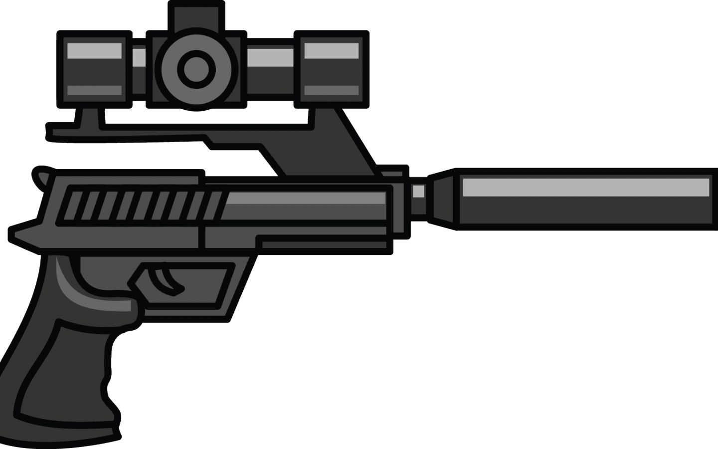 Clipart Freeuse Cliparts X Carwad Net - Silencer Pistol Png (1440x900), Png Download