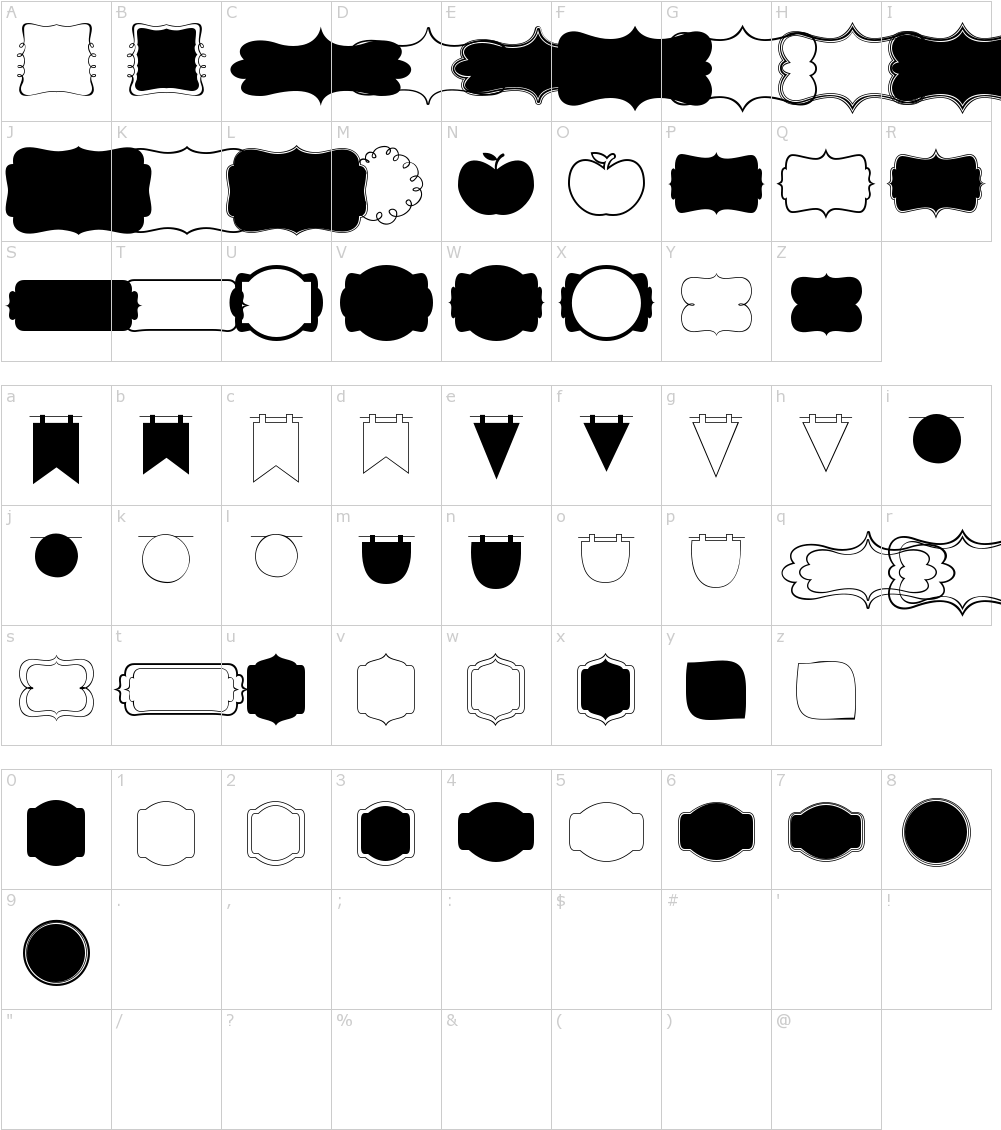 Font Characters - Kg Flavor And Frames 4 Map (1000x1150), Png Download